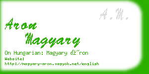 aron magyary business card